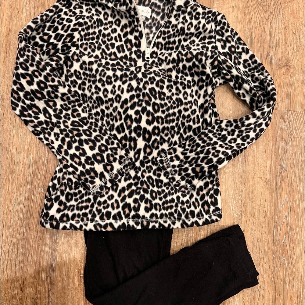 Leopard Print Pullover with Black Leggings